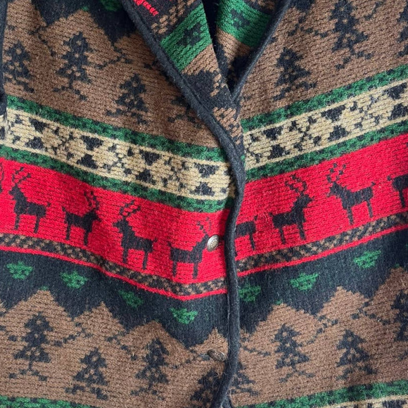Vintage P.L. Greenes Pam Bauer Reindeer Fair Isle Wool Handmade Navajo Vest - Picture 6 of 6